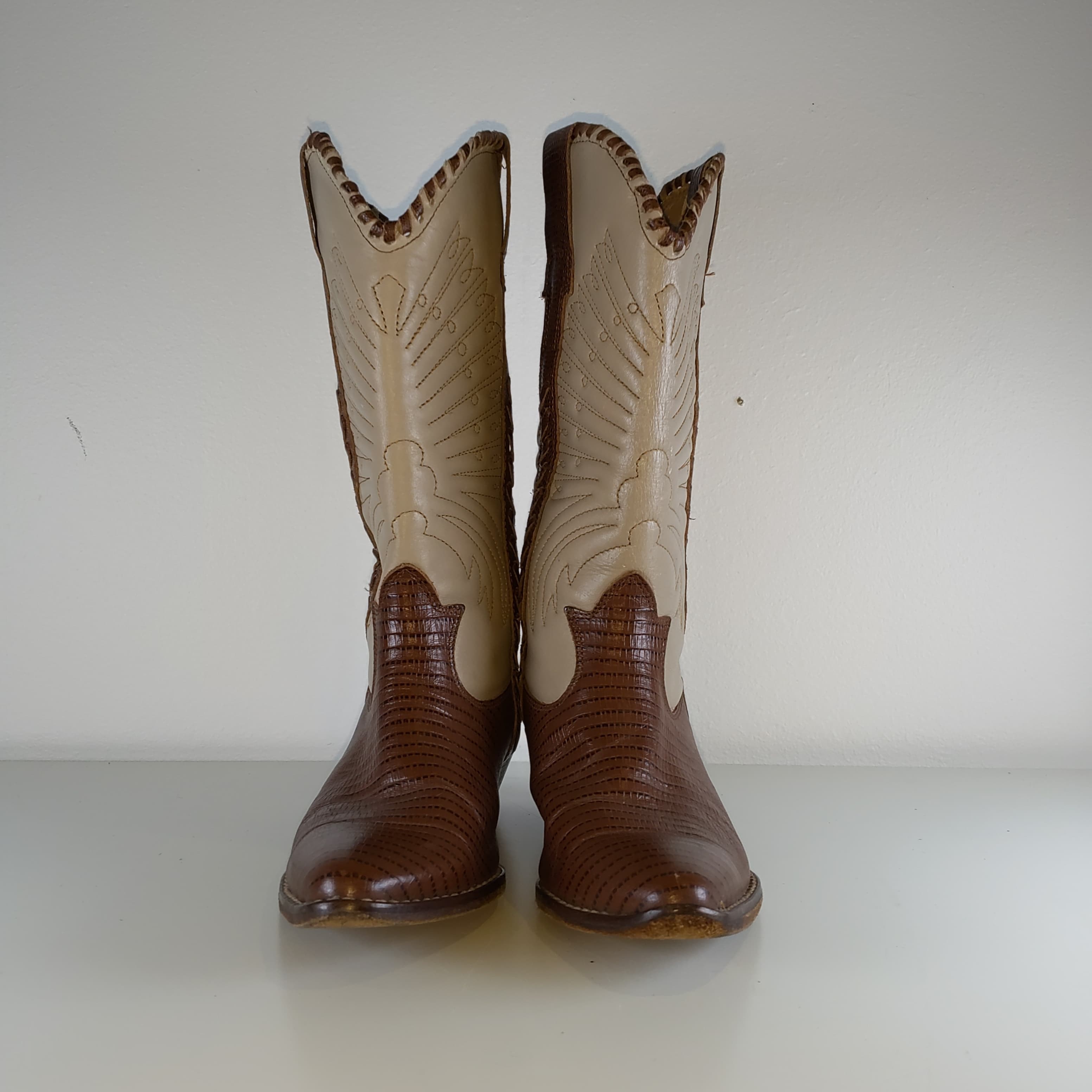 Brown And Cream Cowboy Boots