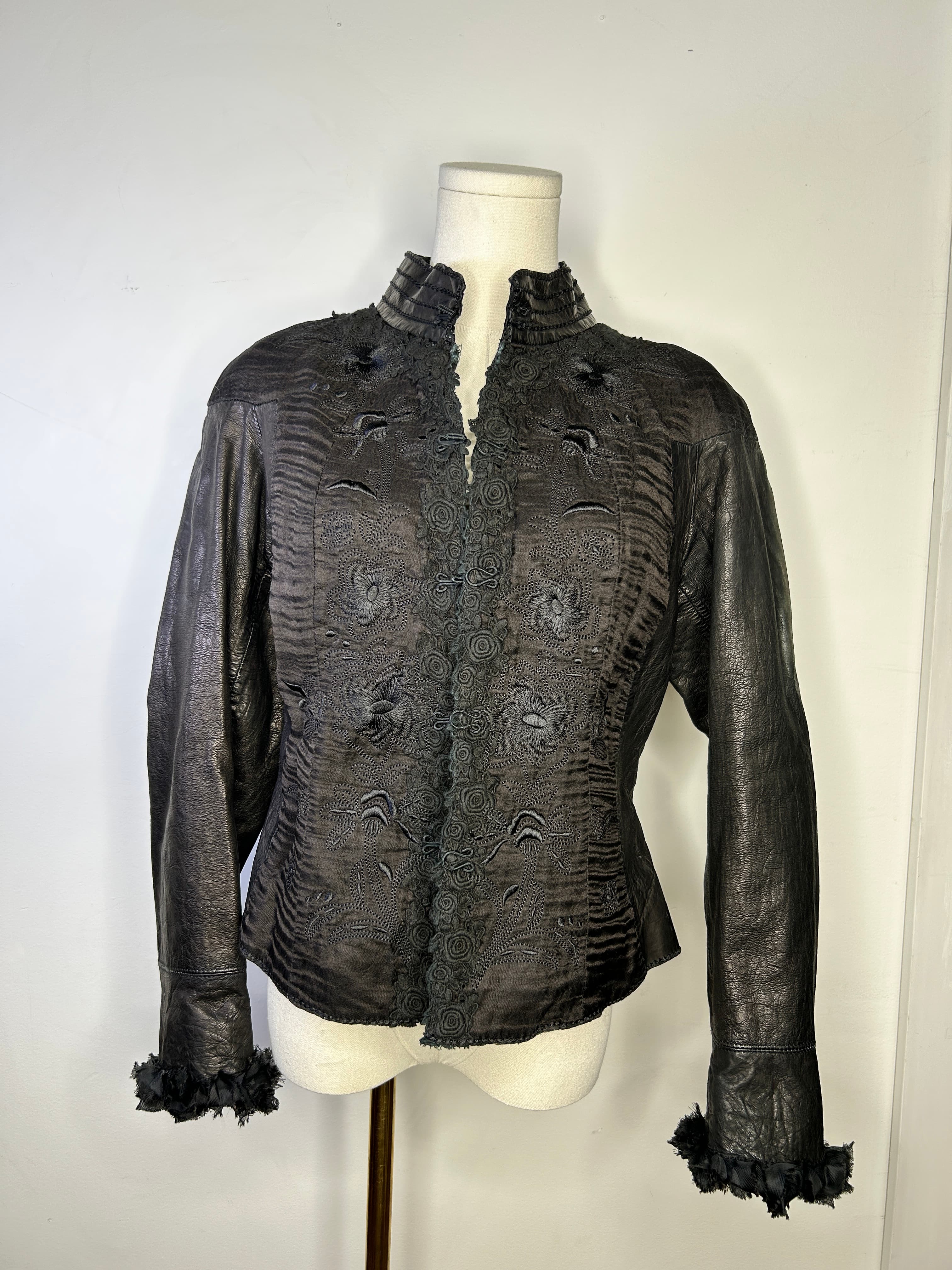 Danier black blazer with lace detailing