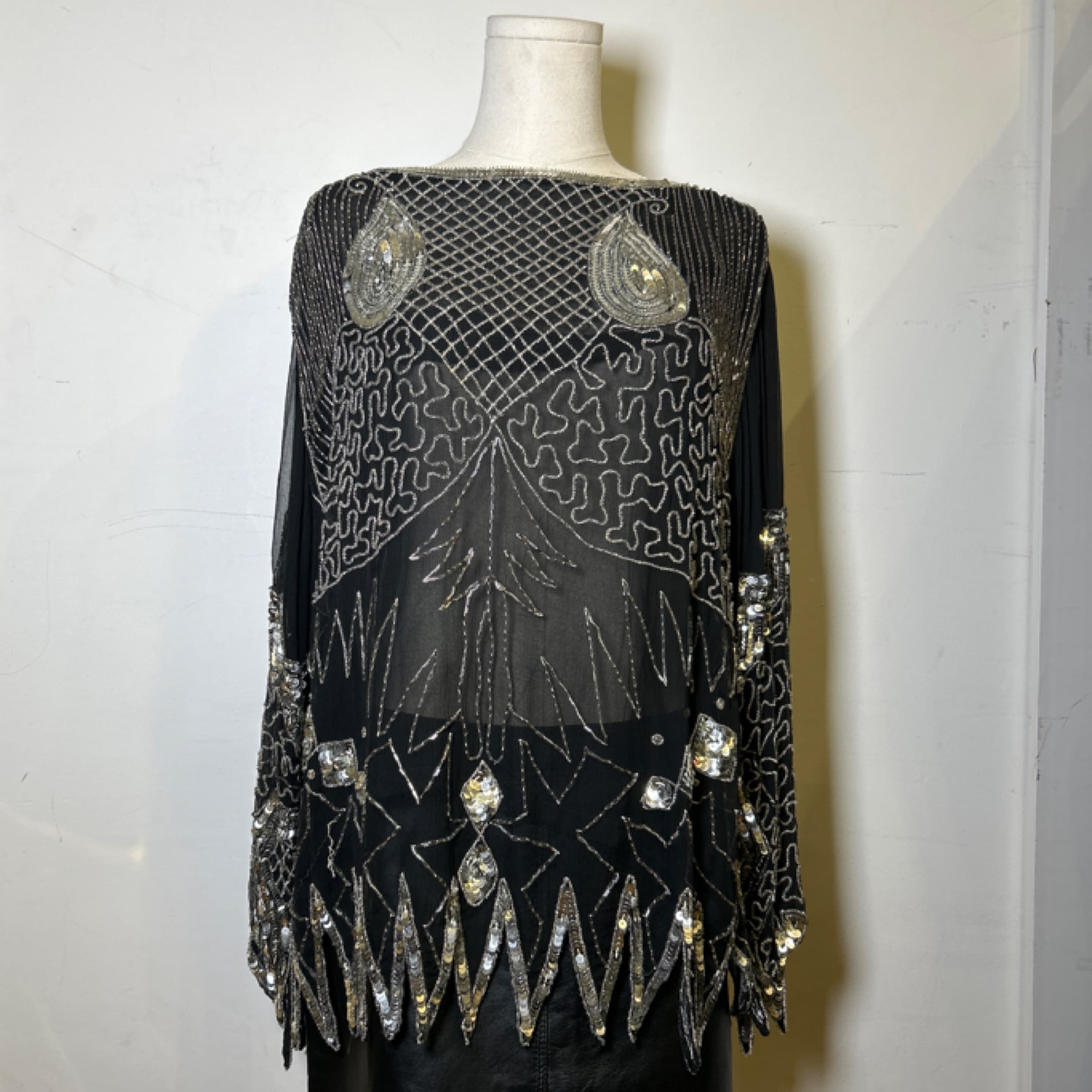 Black blouse with silver detailing