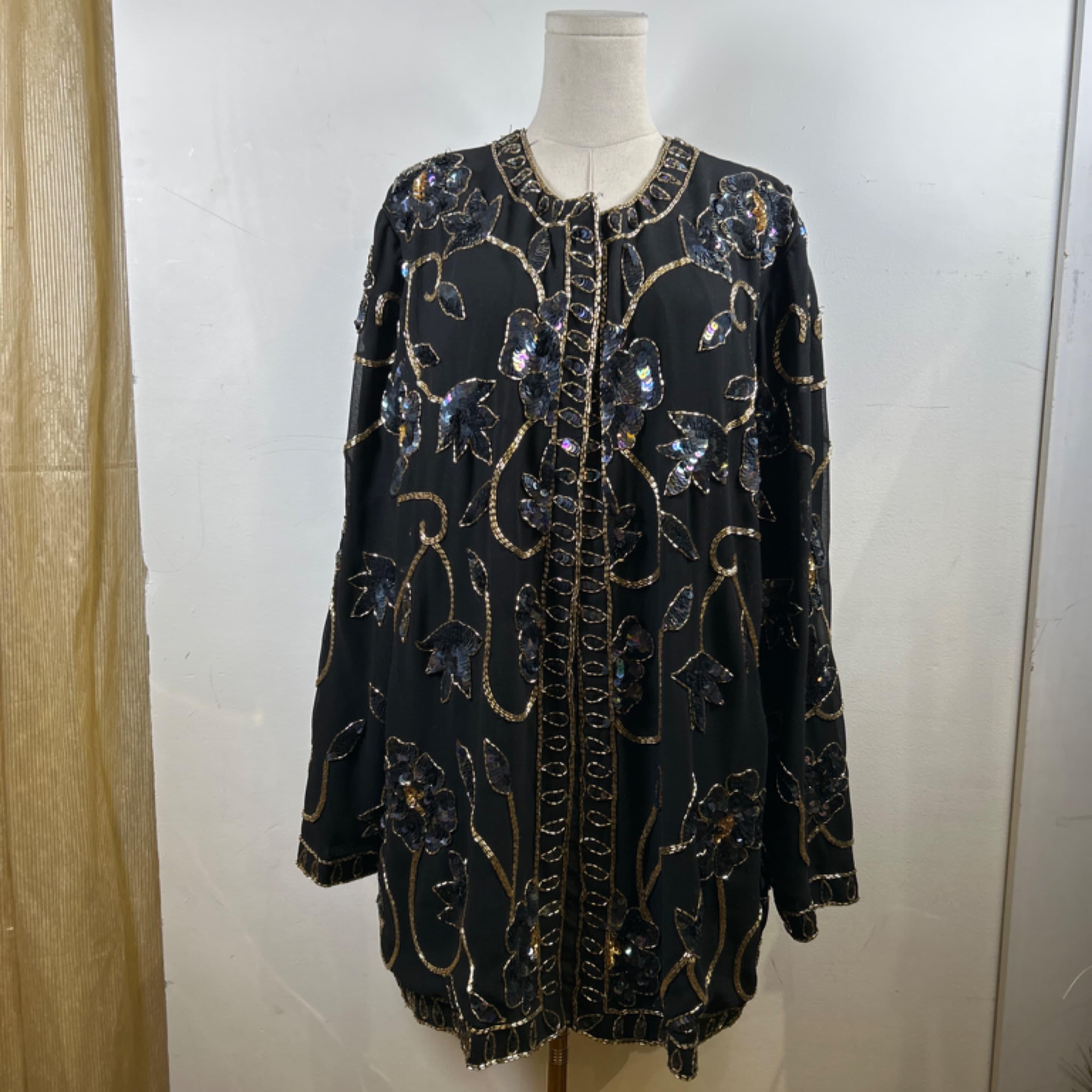 Lori collection black beaded cardigan